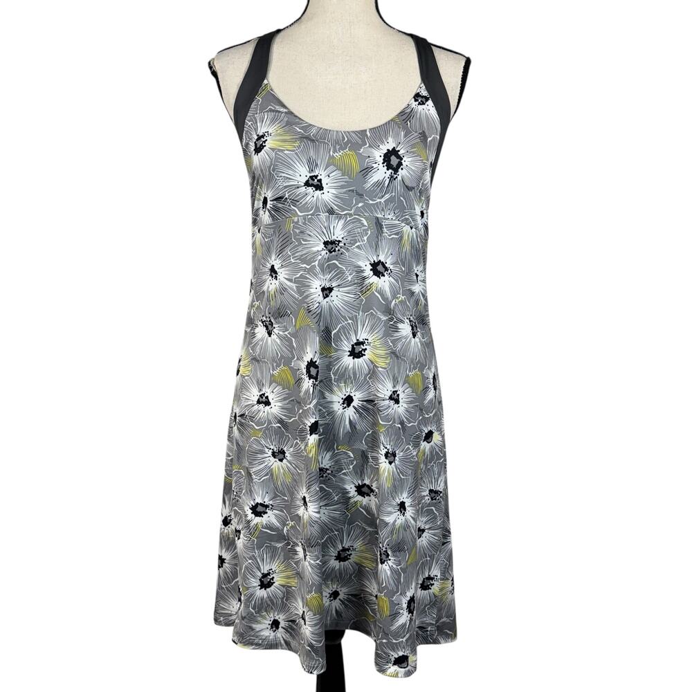 Patagonia Medium Morning Glory Dress Floral Stretch Cross-Back Straps Scoop Neck